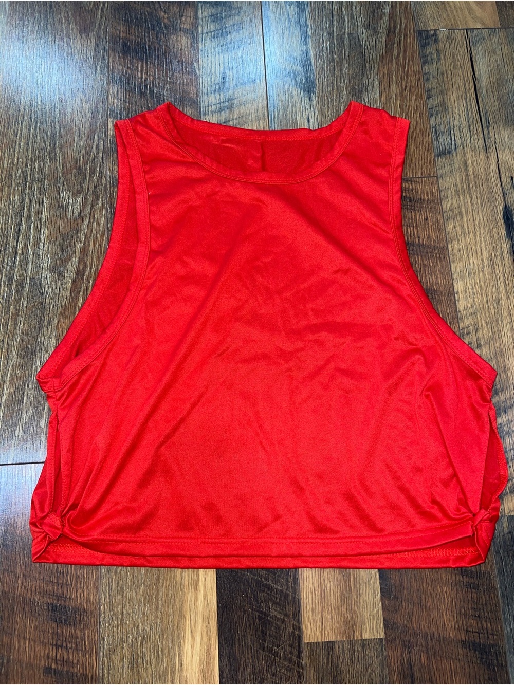 Women’s Red Cropped Tank Top - Sleeveless Athletic Crop